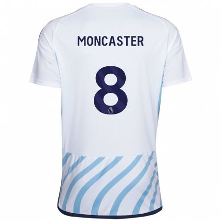 Kandiny Lapset Mai Moncaster #8 Valkoinen Sininen Vieraspaita 2023/24 Lyhythihainen Paita T-Paita