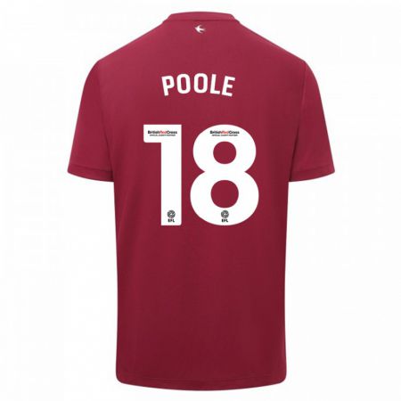 Kandiny Lapset Phoebie Poole #18 Punainen Vieraspaita 2023/24 Lyhythihainen Paita T-Paita