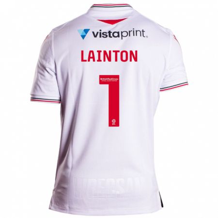Kandiny Lapset Rob Lainton #1 Valkoinen Vieraspaita 2023/24 Lyhythihainen Paita T-Paita