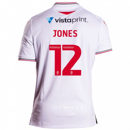 Kandiny Lapset Carra Jones #12 Valkoinen Vieraspaita 2023/24 Lyhythihainen Paita T-Paita