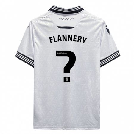 Kandiny Lapset Cian Flannery #0 Valkoinen Vieraspaita 2023/24 Lyhythihainen Paita T-Paita