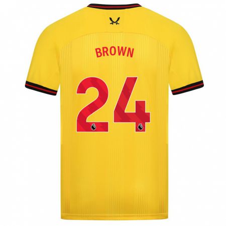 Kandiny Lapset Rachel Brown #24 Keltainen Vieraspaita 2023/24 Lyhythihainen Paita T-Paita