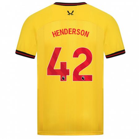 Kandiny Lapset Peyton Henderson #42 Keltainen Vieraspaita 2023/24 Lyhythihainen Paita T-Paita