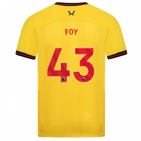 Kandiny Lapset Gus Foy #43 Keltainen Vieraspaita 2023/24 Lyhythihainen Paita T-Paita
