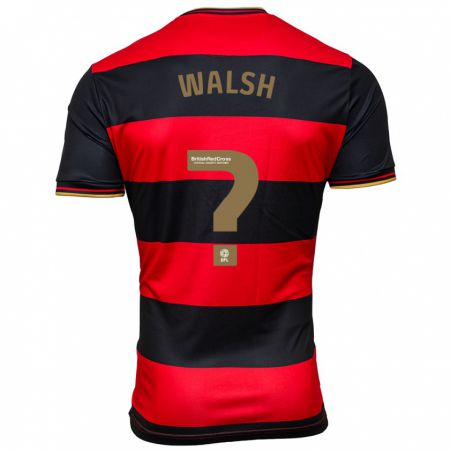 Kandiny Lapset Joe Walsh #0 Musta Punainen Vieraspaita 2023/24 Lyhythihainen Paita T-Paita
