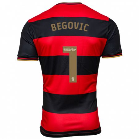 Kandiny Lapset Asmir Begovic #1 Musta Punainen Vieraspaita 2023/24 Lyhythihainen Paita T-Paita