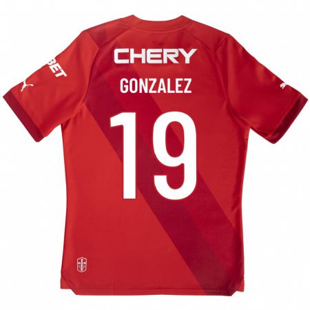 Kandiny Lapset Bryan González #19 Punainen Vieraspaita 2023/24 Lyhythihainen Paita T-Paita
