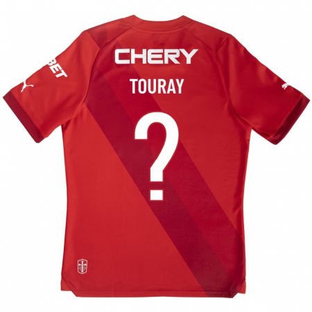 Kandiny Lapset Ousman Touray #0 Punainen Vieraspaita 2023/24 Lyhythihainen Paita T-Paita