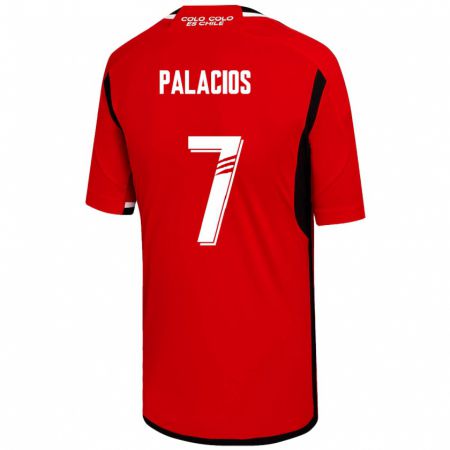 Kandiny Lapset Carlos Palacios #7 Punainen Vieraspaita 2023/24 Lyhythihainen Paita T-Paita