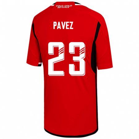 Kandiny Lapset Esteban Pavez #23 Punainen Vieraspaita 2023/24 Lyhythihainen Paita T-Paita