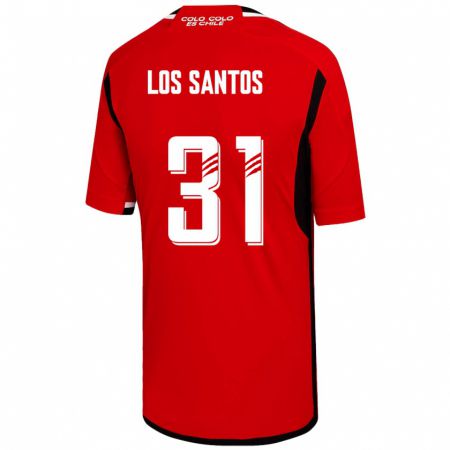 Kandiny Lapset Matías De Los Santos #31 Punainen Vieraspaita 2023/24 Lyhythihainen Paita T-Paita