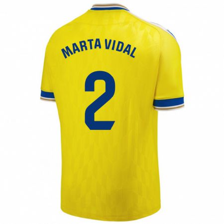 Kandiny Miesten Marta Vidal Vela #2 Keltainen Kotipaita 2023/24 Lyhythihainen Paita T-Paita