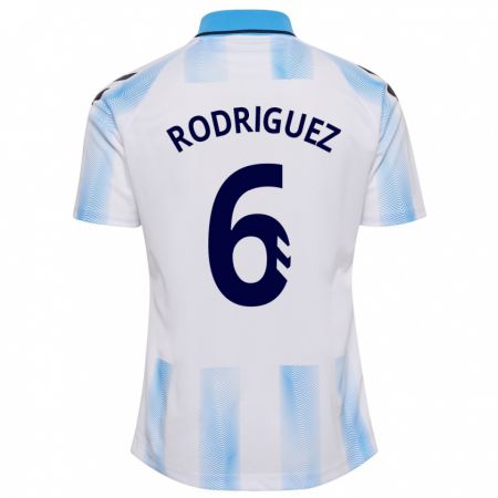 Kandiny Miesten Rafa Rodríguez #6 Valkoinen Sininen Kotipaita 2023/24 Lyhythihainen Paita T-Paita