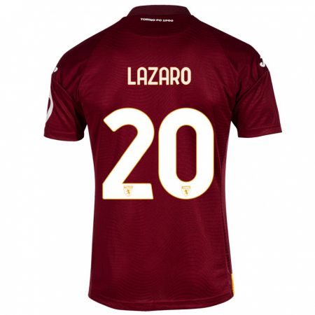Kandiny Miesten Valentino Lazaro #20 Tummanpunainen Kotipaita 2023/24 Lyhythihainen Paita T-Paita