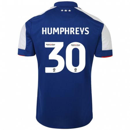Kandiny Miesten Cameron Humphreys #30 Sininen Kotipaita 2023/24 Lyhythihainen Paita T-Paita