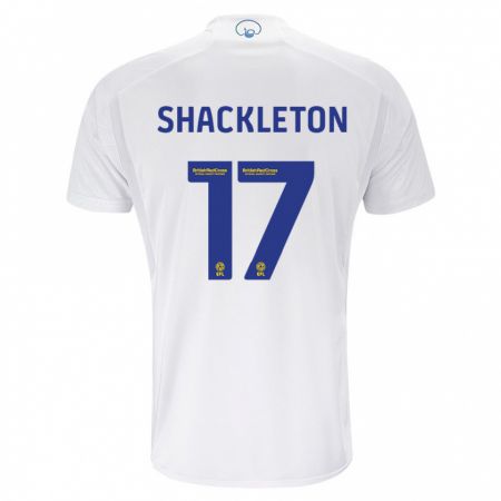 Kandiny Miesten Jamie Shackleton #17 Valkoinen Kotipaita 2023/24 Lyhythihainen Paita T-Paita