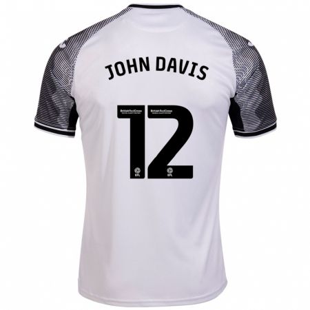 Kandiny Miesten Stacey John-Davis #12 Valkoinen Kotipaita 2023/24 Lyhythihainen Paita T-Paita