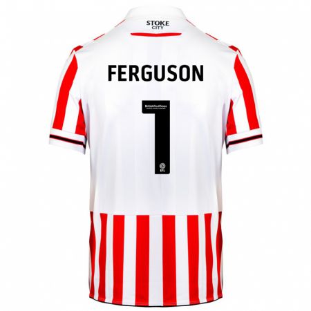 Kandiny Miesten Georgie Ferguson #1 Punainen Valkoinen Kotipaita 2023/24 Lyhythihainen Paita T-Paita