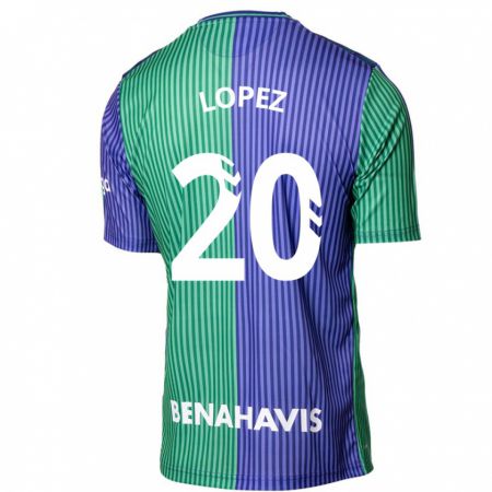 Kandiny Miesten Adri López #20 Vihreä Sininen Vieraspaita 2023/24 Lyhythihainen Paita T-Paita