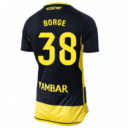 Kandiny Miesten Andrés Borge #38 Musta Keltainen Vieraspaita 2023/24 Lyhythihainen Paita T-Paita