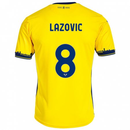 Kandiny Miesten Darko Lazović #8 Keltainen Vieraspaita 2023/24 Lyhythihainen Paita T-Paita