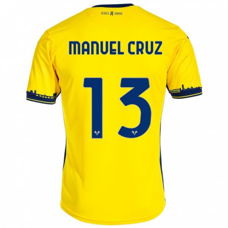 Kandiny Miesten Juan Manuel Cruz #13 Keltainen Vieraspaita 2023/24 Lyhythihainen Paita T-Paita