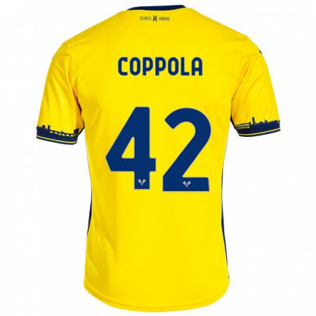Kandiny Miesten Diego Coppola #42 Keltainen Vieraspaita 2023/24 Lyhythihainen Paita T-Paita