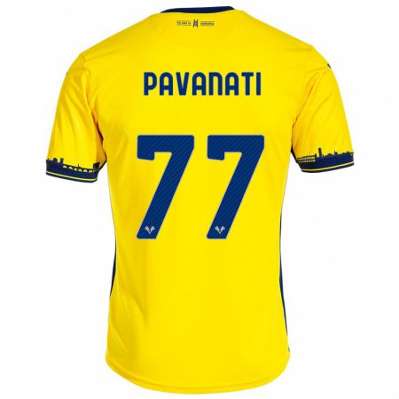 Kandiny Miesten Alessandro Pavanati #77 Keltainen Vieraspaita 2023/24 Lyhythihainen Paita T-Paita