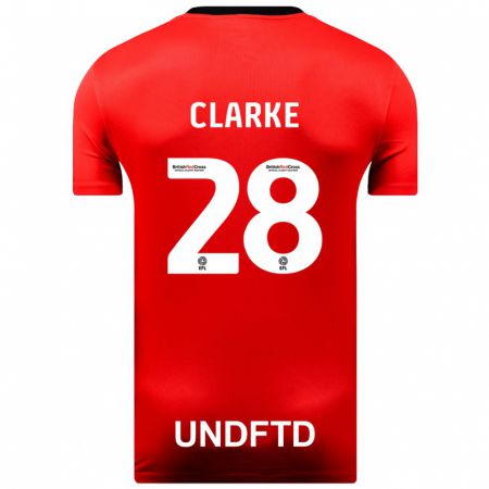 Kandiny Miesten Charlotte Clarke #28 Punainen Vieraspaita 2023/24 Lyhythihainen Paita T-Paita