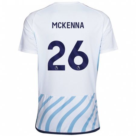 Kandiny Miesten Scott Mckenna #26 Valkoinen Sininen Vieraspaita 2023/24 Lyhythihainen Paita T-Paita