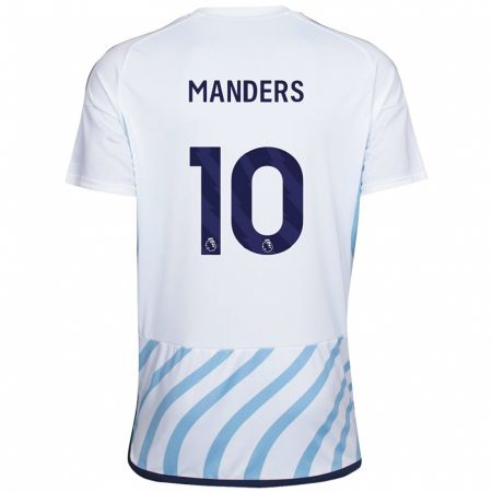 Kandiny Miesten Holly Manders #10 Valkoinen Sininen Vieraspaita 2023/24 Lyhythihainen Paita T-Paita