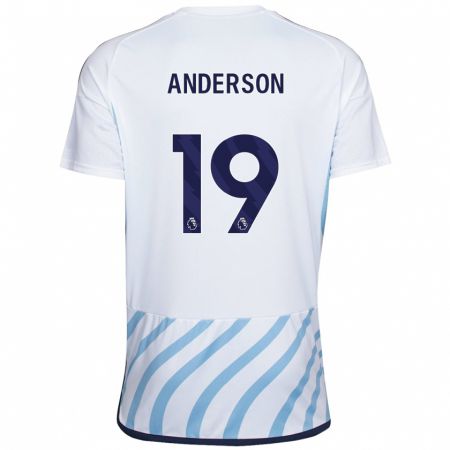 Kandiny Miesten Becky Anderson #19 Valkoinen Sininen Vieraspaita 2023/24 Lyhythihainen Paita T-Paita