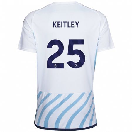 Kandiny Miesten Alice Keitley #25 Valkoinen Sininen Vieraspaita 2023/24 Lyhythihainen Paita T-Paita