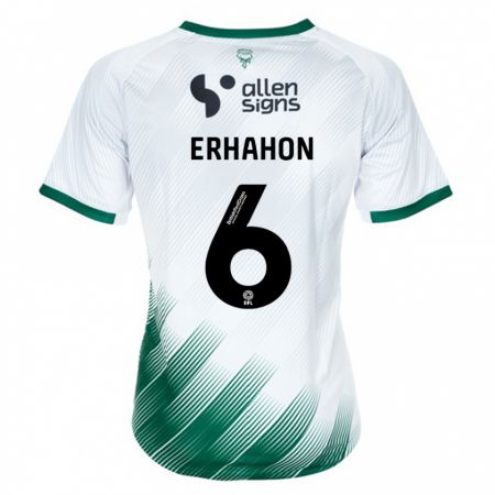 Kandiny Miesten Ethan Erhahon #6 Valkoinen Vieraspaita 2023/24 Lyhythihainen Paita T-Paita