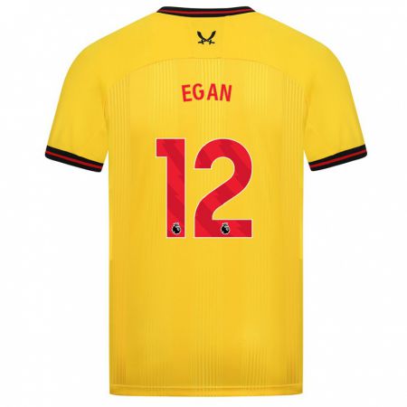 Kandiny Miesten John Egan #12 Keltainen Vieraspaita 2023/24 Lyhythihainen Paita T-Paita