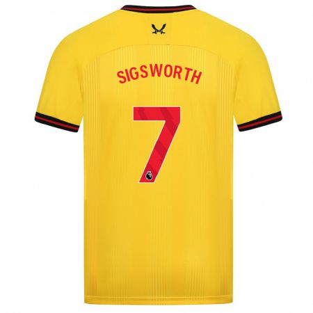 Kandiny Miesten Jess Sigsworth #7 Keltainen Vieraspaita 2023/24 Lyhythihainen Paita T-Paita