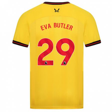 Kandiny Miesten Eva Butler #29 Keltainen Vieraspaita 2023/24 Lyhythihainen Paita T-Paita
