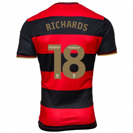 Kandiny Miesten Taylor Richards #18 Musta Punainen Vieraspaita 2023/24 Lyhythihainen Paita T-Paita