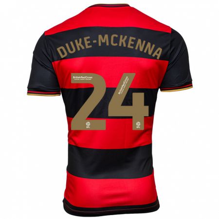 Kandiny Miesten Stephen Duke-Mckenna #24 Musta Punainen Vieraspaita 2023/24 Lyhythihainen Paita T-Paita