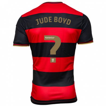 Kandiny Miesten Arkell Jude-Boyd #0 Musta Punainen Vieraspaita 2023/24 Lyhythihainen Paita T-Paita