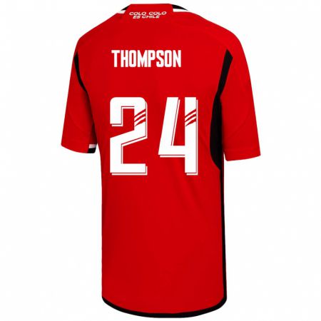 Kandiny Miesten Jordhy Thompson #24 Punainen Vieraspaita 2023/24 Lyhythihainen Paita T-Paita