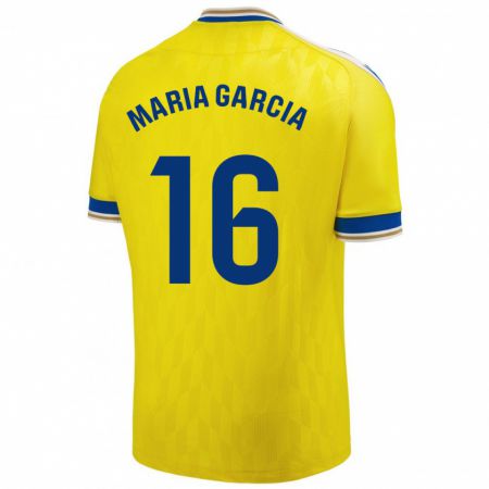 Kandiny Naisten Maria García Fernández #16 Keltainen Kotipaita 2023/24 Lyhythihainen Paita T-Paita