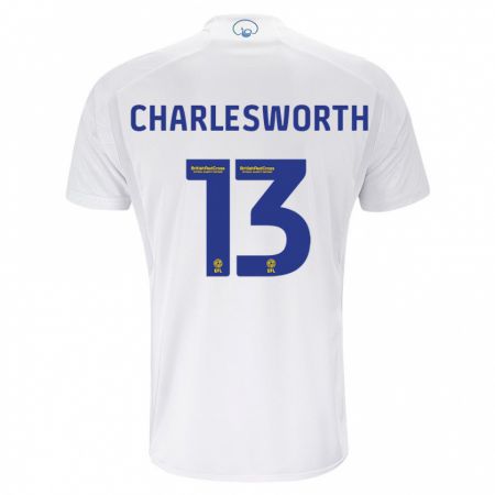 Kandiny Naisten Millie Robshaw-Charlesworth #13 Valkoinen Kotipaita 2023/24 Lyhythihainen Paita T-Paita