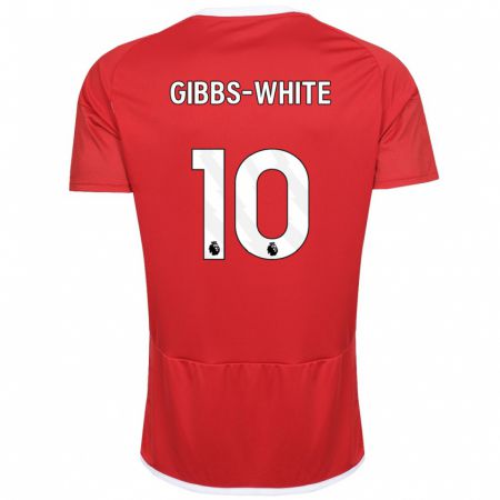 Kandiny Naisten Morgan Gibbs-White #10 Punainen Kotipaita 2023/24 Lyhythihainen Paita T-Paita