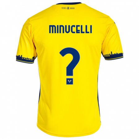 Kandiny Naisten Enrico Minucelli #0 Keltainen Vieraspaita 2023/24 Lyhythihainen Paita T-Paita