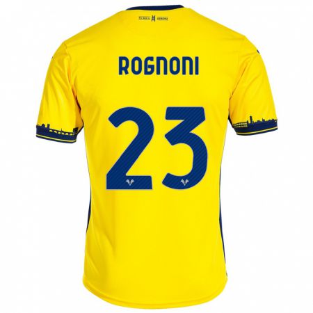 Kandiny Naisten Alessia Rognoni #23 Keltainen Vieraspaita 2023/24 Lyhythihainen Paita T-Paita