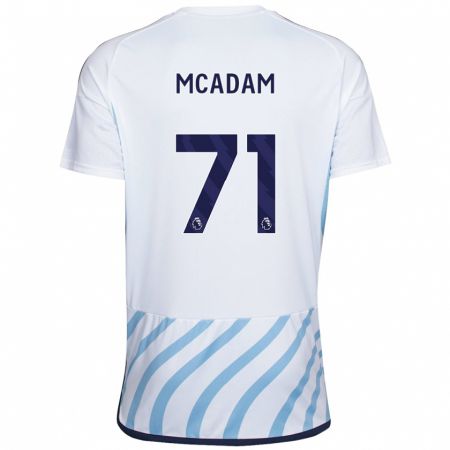 Kandiny Naisten Kyle Mcadam #71 Valkoinen Sininen Vieraspaita 2023/24 Lyhythihainen Paita T-Paita