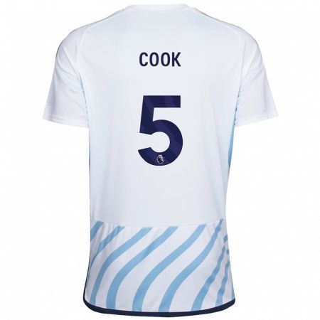 Kandiny Naisten Olivia Cook #5 Valkoinen Sininen Vieraspaita 2023/24 Lyhythihainen Paita T-Paita