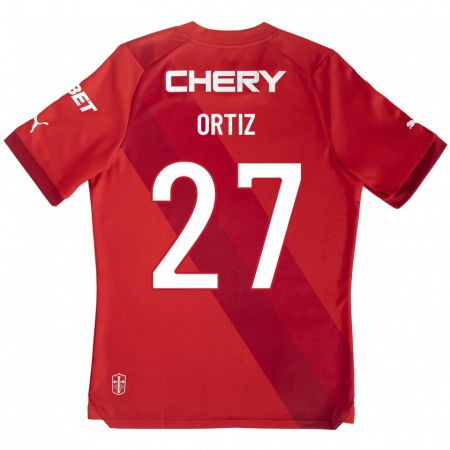 Kandiny Naisten Jorge Ortiz #27 Punainen Vieraspaita 2023/24 Lyhythihainen Paita T-Paita