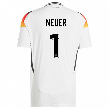 Kandiny Lapset Saksa Manuel Neuer #1 Valkoinen Kotipaita 24-26 Lyhythihainen Paita T-Paita